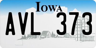 IA license plate AVL373
