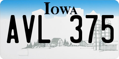 IA license plate AVL375
