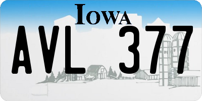 IA license plate AVL377