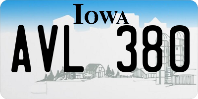 IA license plate AVL380
