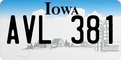 IA license plate AVL381