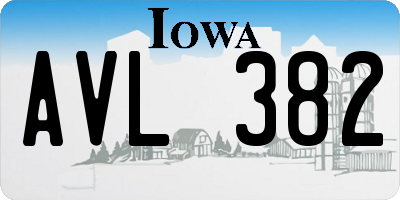 IA license plate AVL382