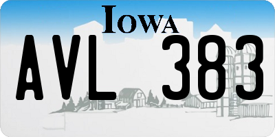 IA license plate AVL383