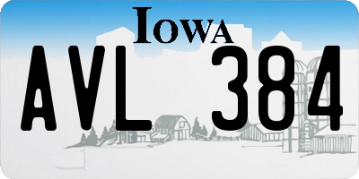 IA license plate AVL384