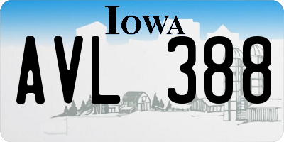 IA license plate AVL388