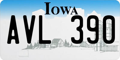 IA license plate AVL390