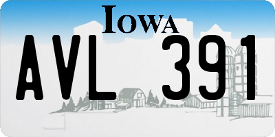IA license plate AVL391