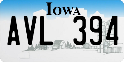 IA license plate AVL394