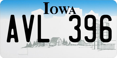 IA license plate AVL396