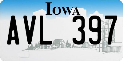 IA license plate AVL397