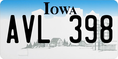IA license plate AVL398
