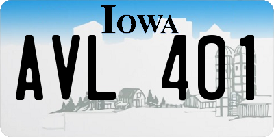 IA license plate AVL401