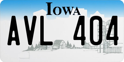 IA license plate AVL404