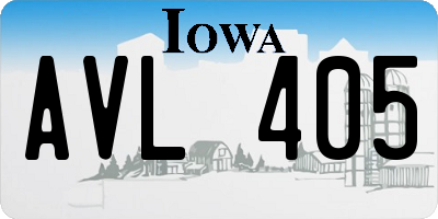 IA license plate AVL405