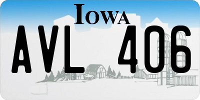 IA license plate AVL406