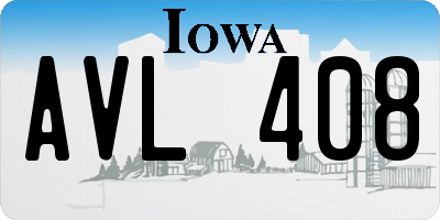 IA license plate AVL408