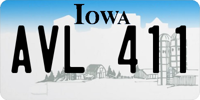 IA license plate AVL411