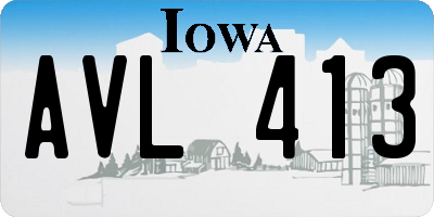 IA license plate AVL413