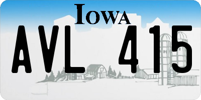 IA license plate AVL415