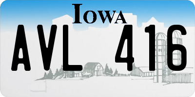 IA license plate AVL416