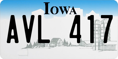 IA license plate AVL417