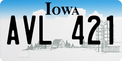 IA license plate AVL421