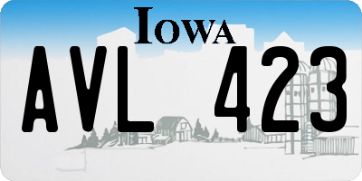 IA license plate AVL423