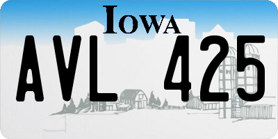 IA license plate AVL425