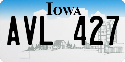 IA license plate AVL427