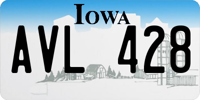 IA license plate AVL428