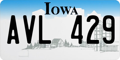 IA license plate AVL429