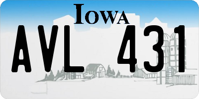 IA license plate AVL431