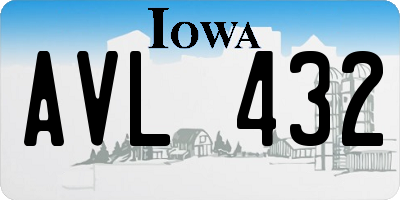 IA license plate AVL432