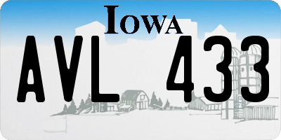 IA license plate AVL433