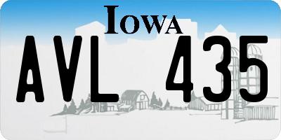 IA license plate AVL435