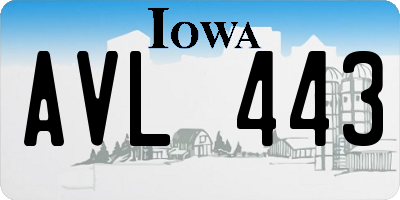 IA license plate AVL443