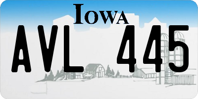 IA license plate AVL445