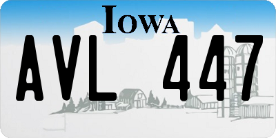 IA license plate AVL447
