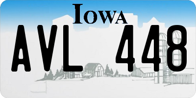 IA license plate AVL448