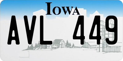IA license plate AVL449