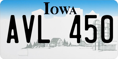 IA license plate AVL450