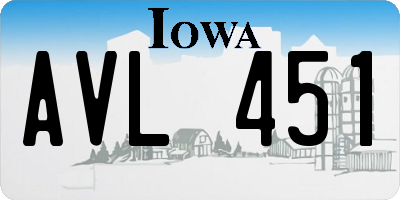 IA license plate AVL451