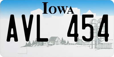 IA license plate AVL454