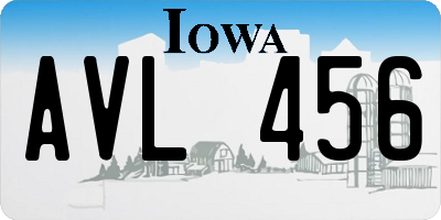 IA license plate AVL456