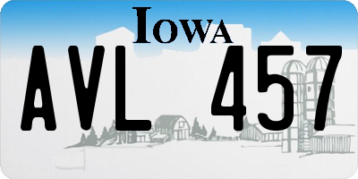 IA license plate AVL457