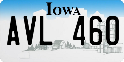 IA license plate AVL460