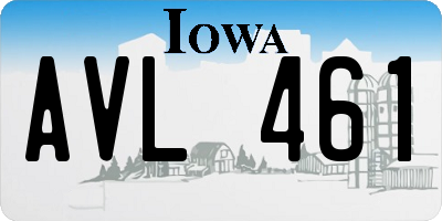 IA license plate AVL461