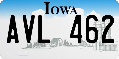 IA license plate AVL462