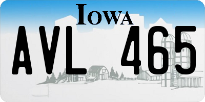 IA license plate AVL465