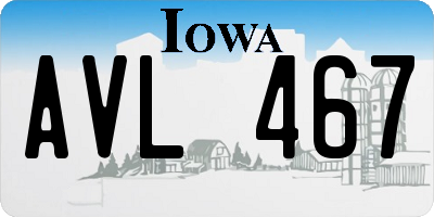 IA license plate AVL467